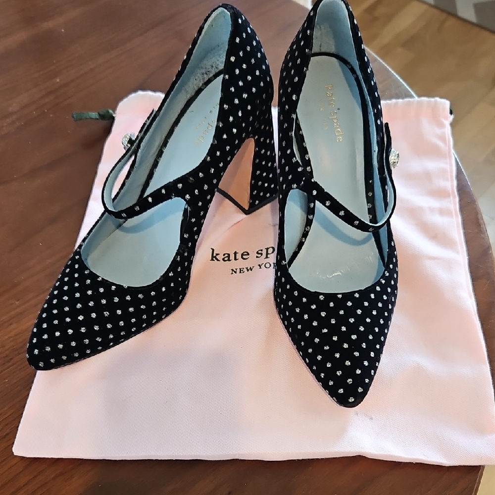 Kate Spade Black and White Polka Dot Heels